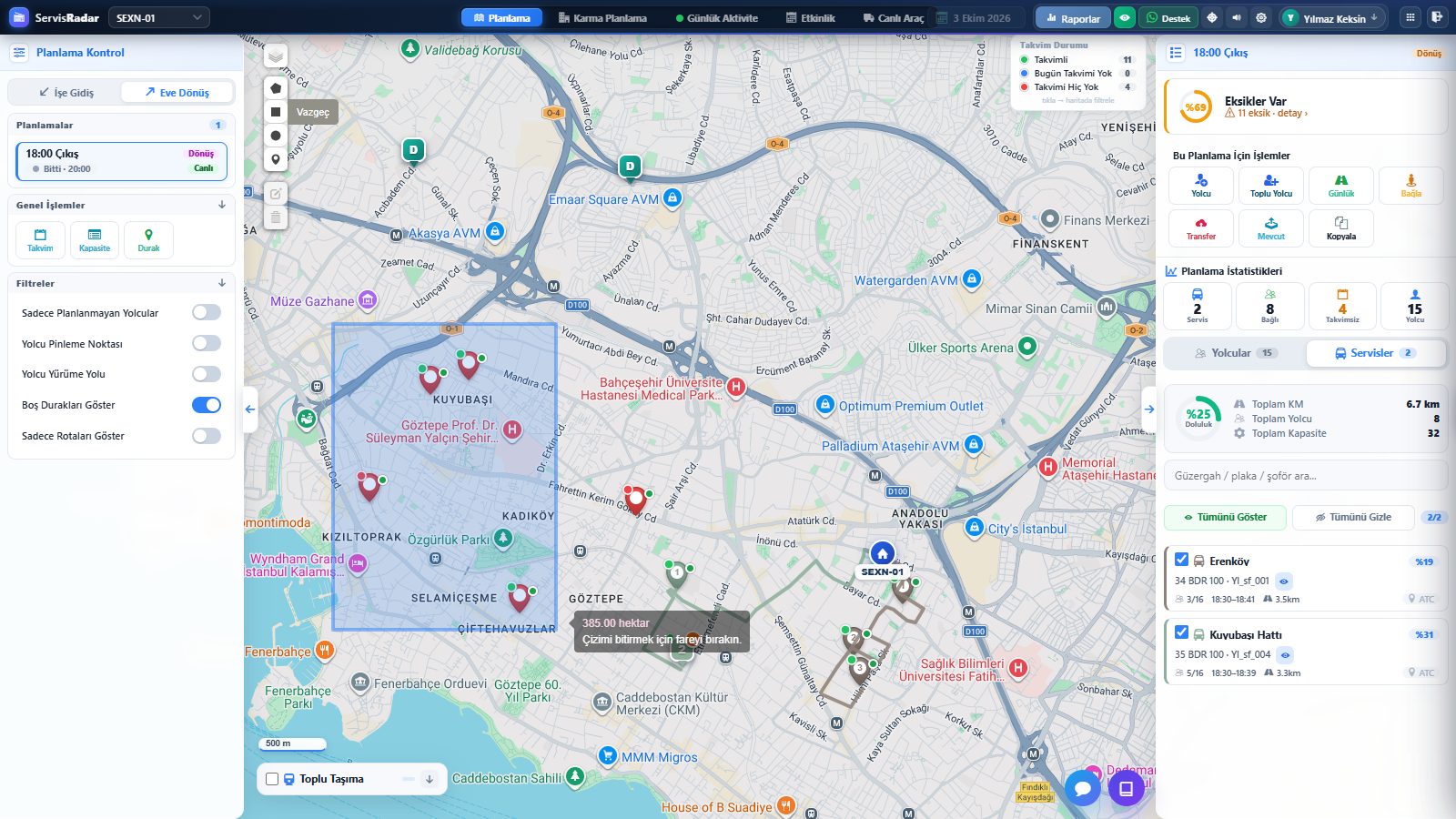 Routewix Planlama ve rota optimizasyonu ekranı